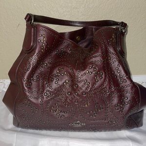 Coach Mini Stud Lg Edie Limited Oxblood